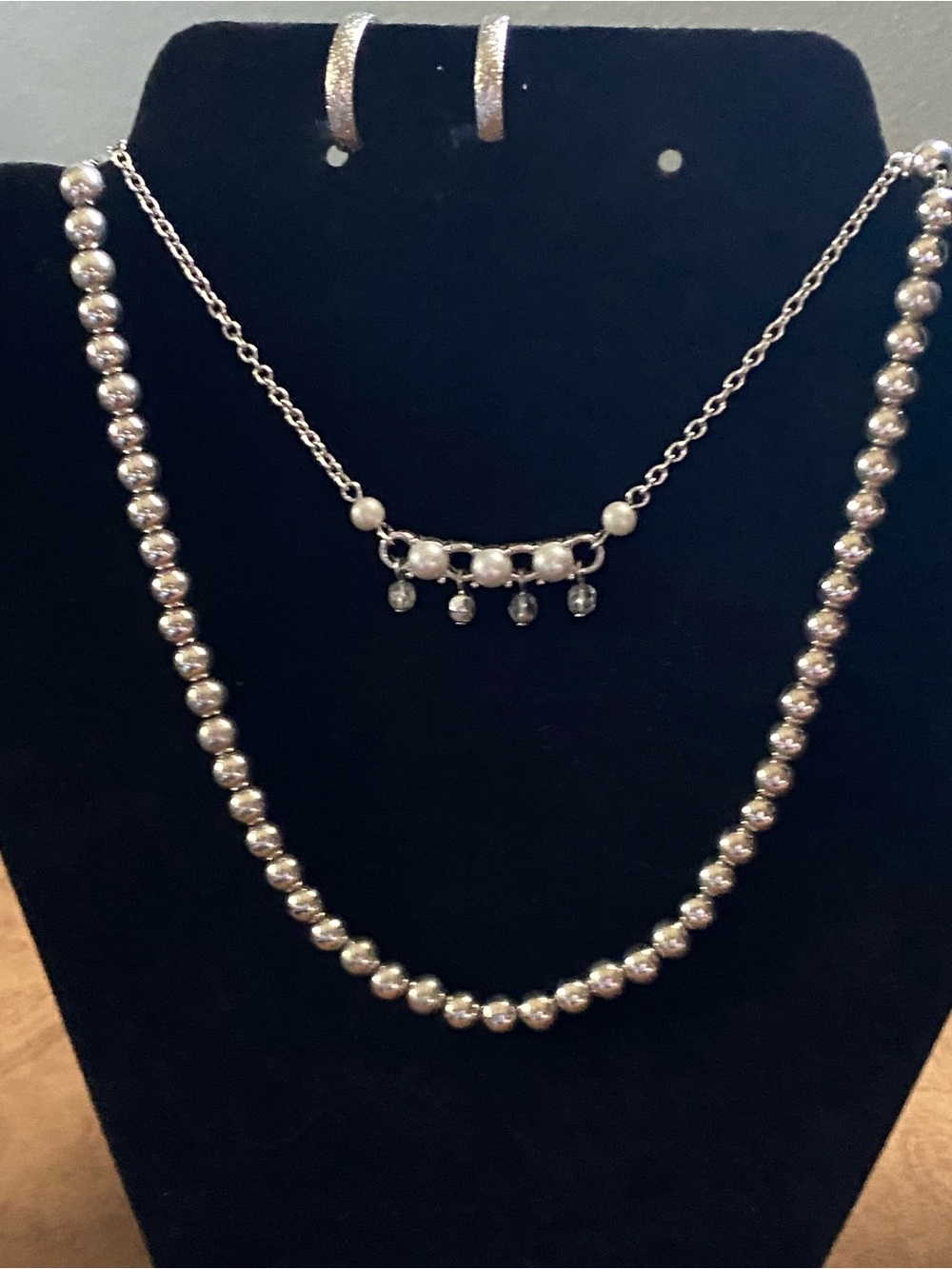 Napier silver beaded, flower blossom Necklaces. Dime Linked Bracelet, earrings - Picture 6 of 11